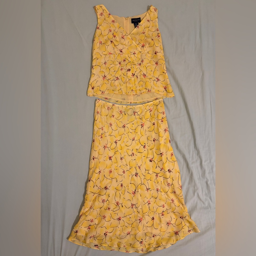 Ann Taylor Vintage Yellow Skirt Set